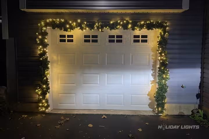 Garage Door Garlands Decoration - Holiday Lights NY