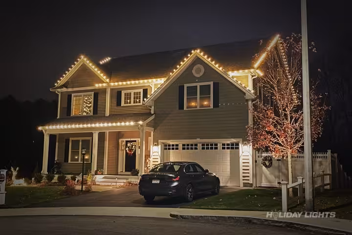Roofline Decoration - Residential Christmas lights installation in New Jersey