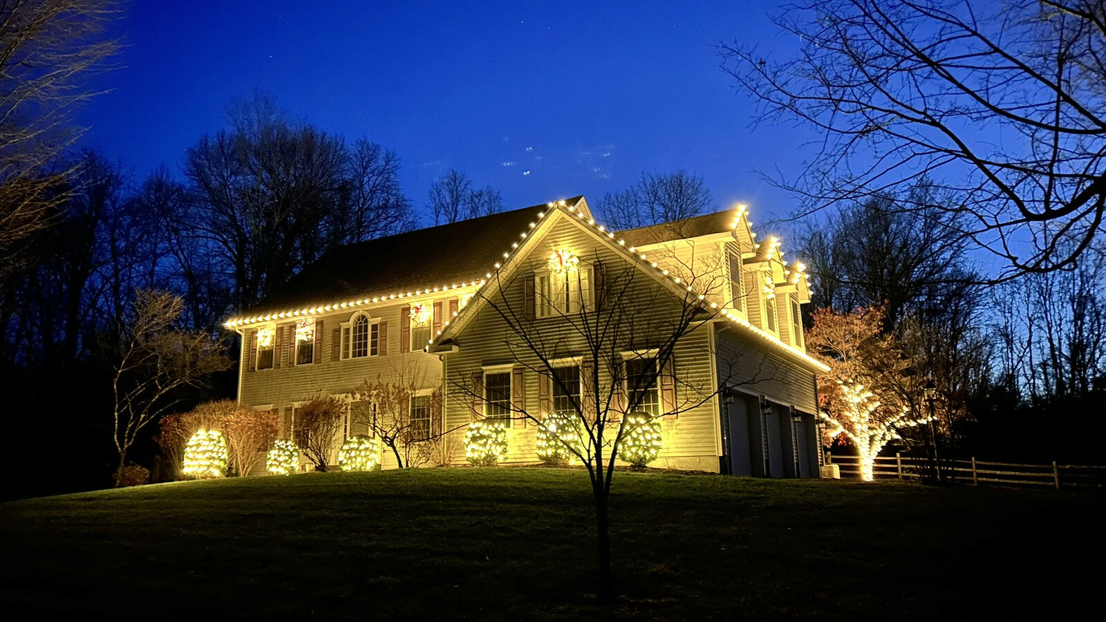 Christmas light installation in The Bronx