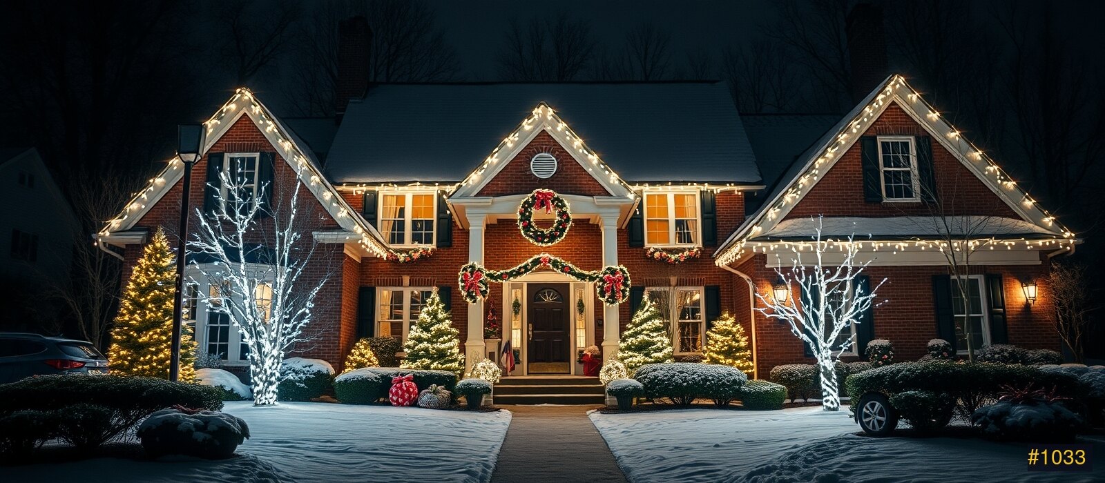 Festive The Bronx home at night